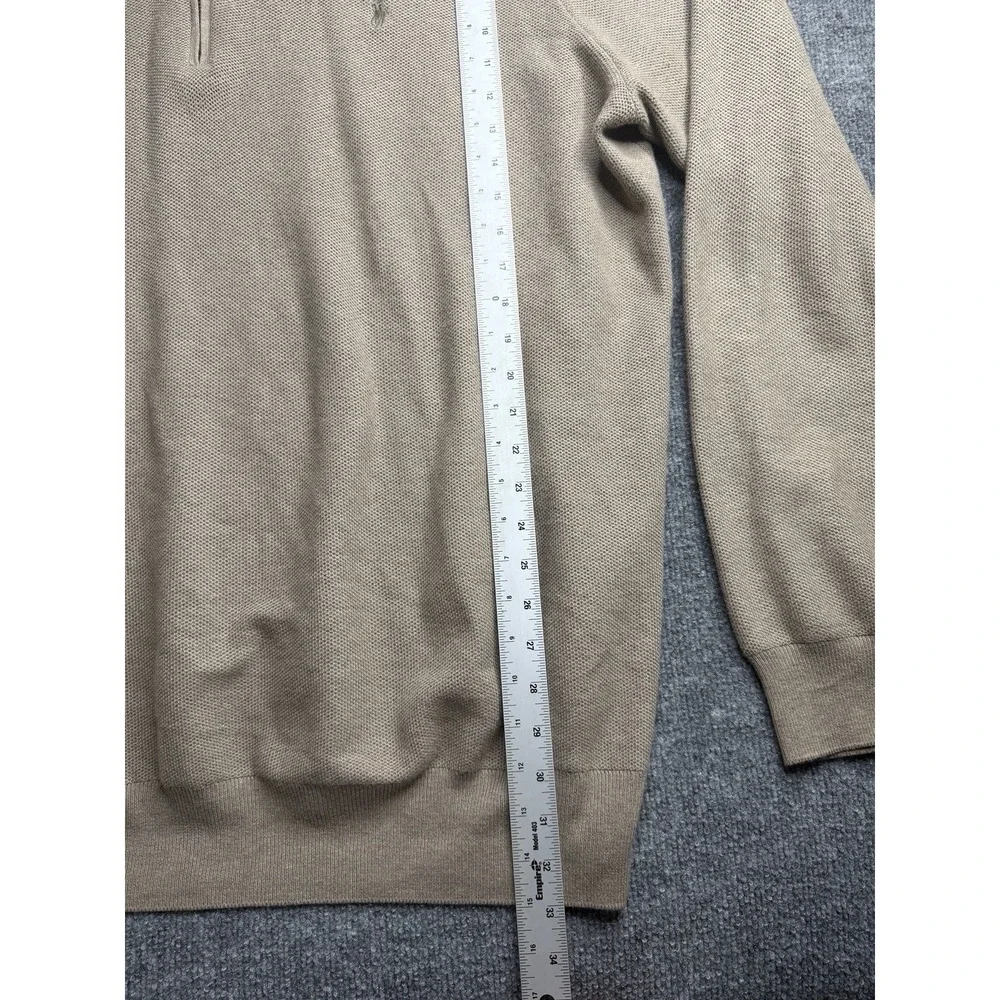 Polo Ralph Lauren Men's 3XLT Beige Cotton Quarter Zip Pullover Sweater